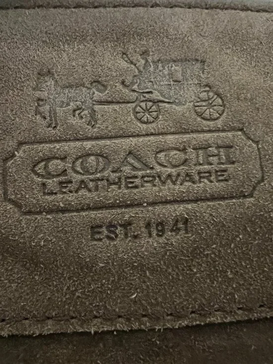 Coach Zoe Large Hobo Taupe Suede Brown Leather Trim Shoulder Bag Slouchy - Picture 7 of 9